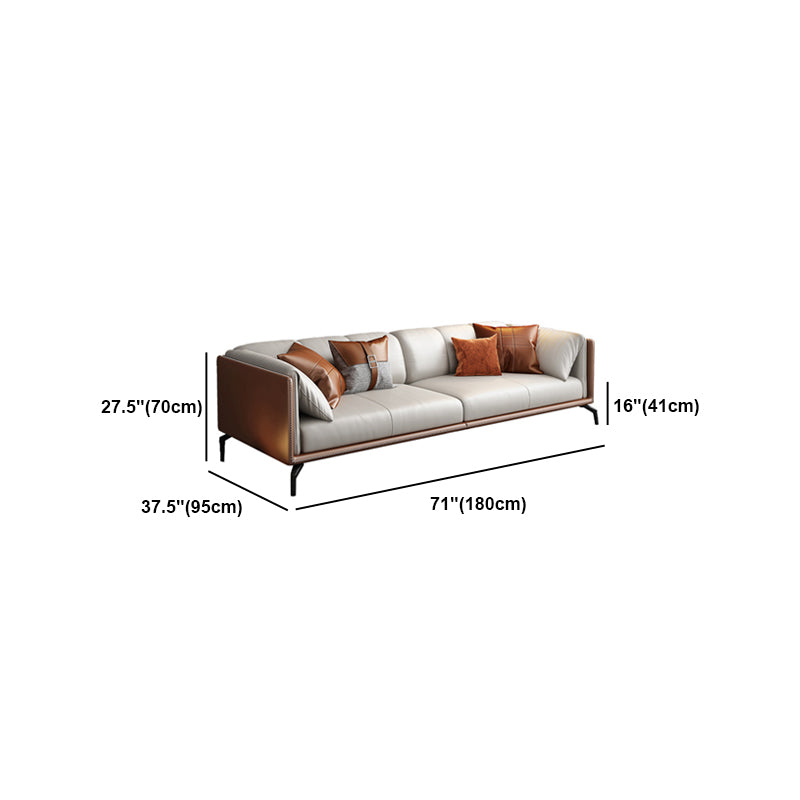Genuine Leather Pillow Top Arm Modern Sofa/Sectional with Removable Cushions for Apartment