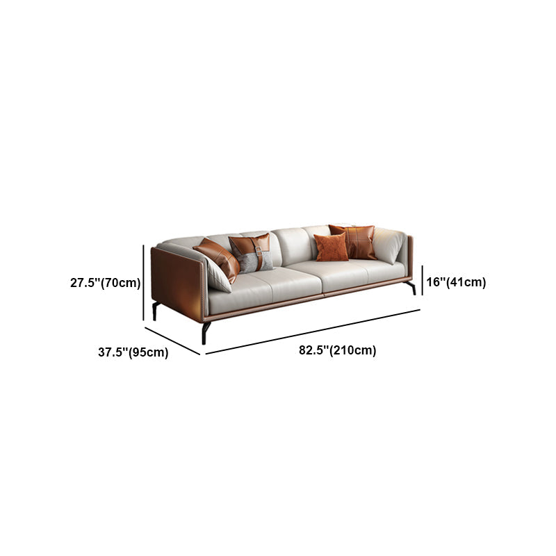 Genuine Leather Pillow Top Arm Modern Sofa/Sectional with Removable Cushions for Apartment