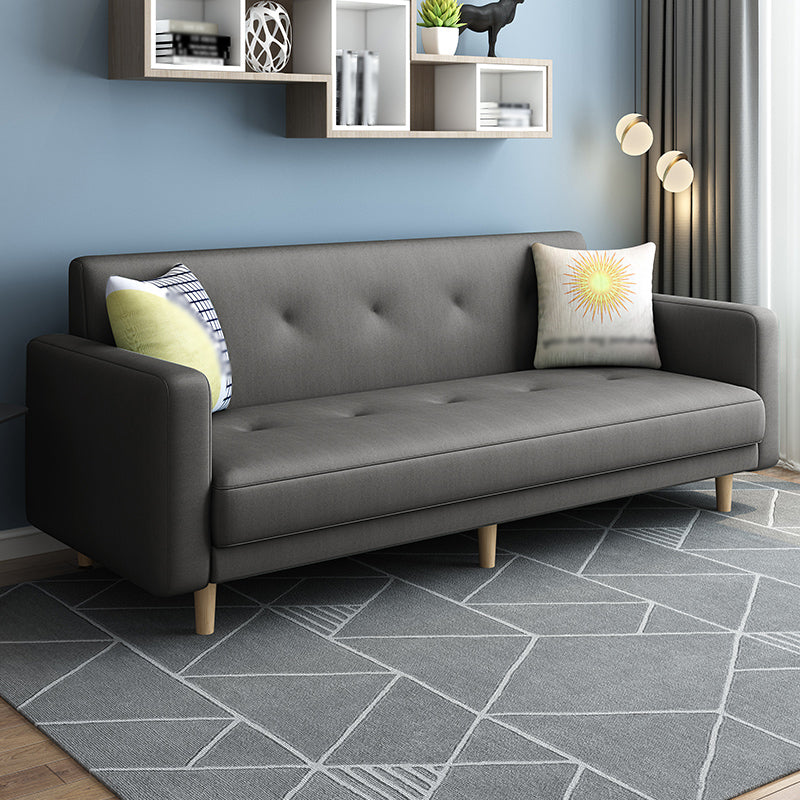 Contemporary Square Arm Sofa Tufted Back Sectional for Living Room