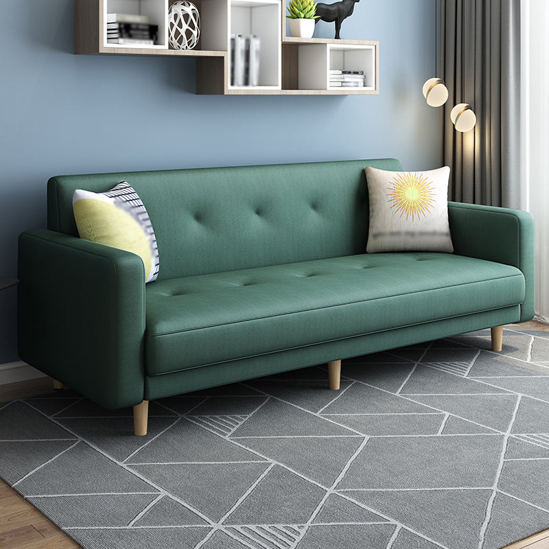 Contemporary Square Arm Sofa Tufted Back Sectional for Living Room