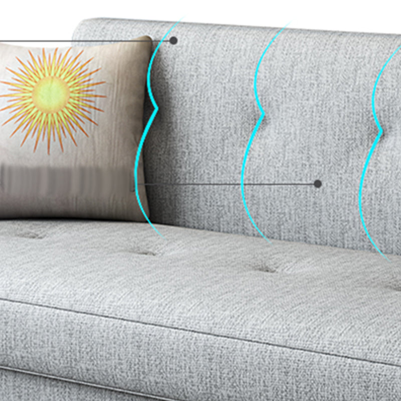 Divano a braccio quadrato contemporaneo trapuntato posteriore sezionale per soggiorno