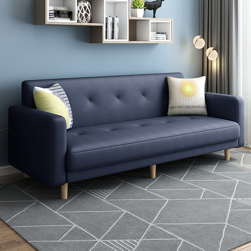 Contemporary Square Arm Sofa Tufted Back Sectional for Living Room