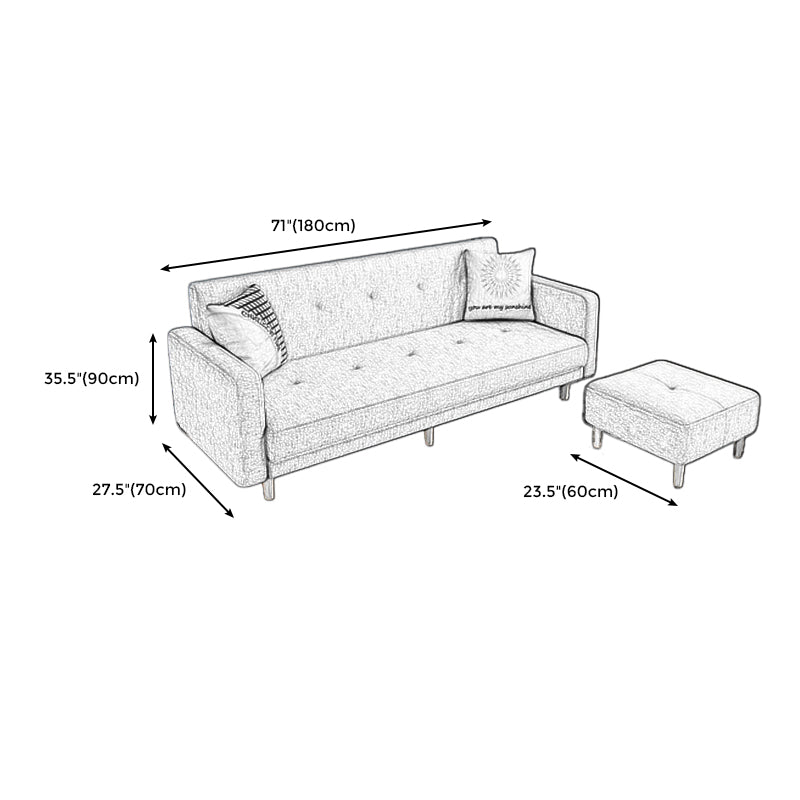 Contemporary Square Arm Sofa Tufted Back Sectional for Living Room