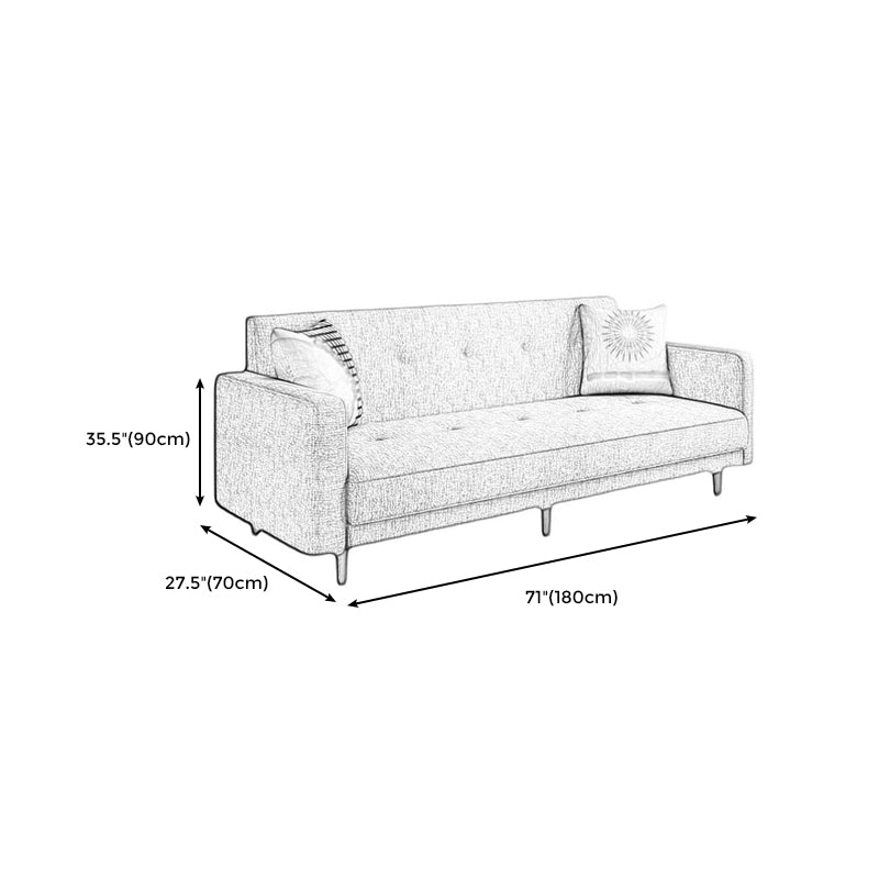 Contemporary Square Arm Sofa Tufted Back Sectional for Living Room