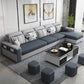 Dark Gray Removable Cushions Pillow Top Arm Sofa/Sectional with Slipcover and Storage