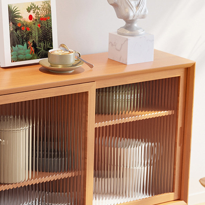 Server da pranzo in legno solido in stile contemporaneo da 31,50 "H in stile solido per soggiorno