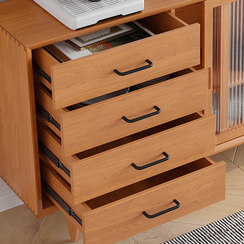 Server da pranzo in legno solido in stile contemporaneo da 31,50 "H in stile solido per soggiorno