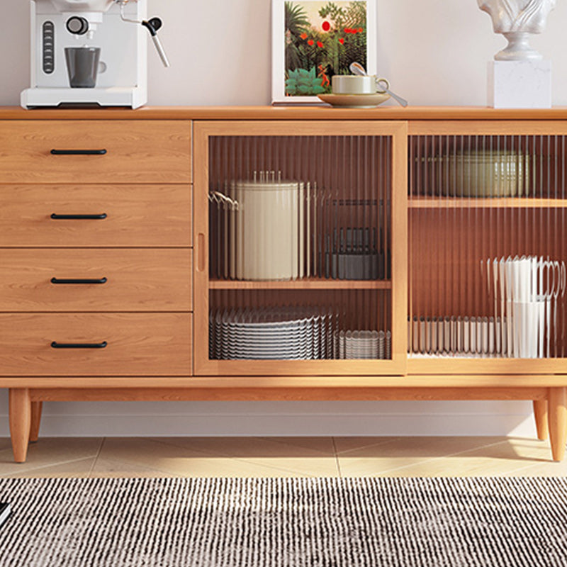 Server da pranzo in legno solido in stile contemporaneo da 31,50 "H in stile solido per soggiorno