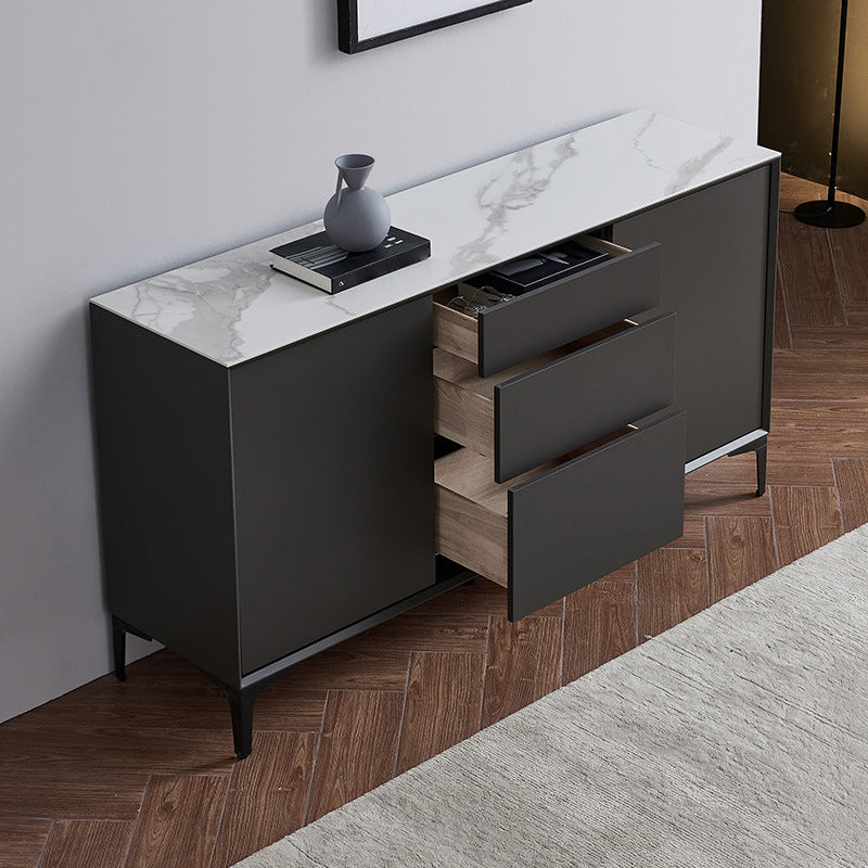 Sideboard per sala da pranzo contemporanea 3 cassetti e sideboard in pietra a 2 porte