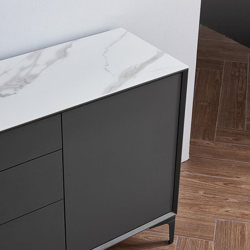 Sideboard per sala da pranzo contemporanea 3 cassetti e sideboard in pietra a 2 porte