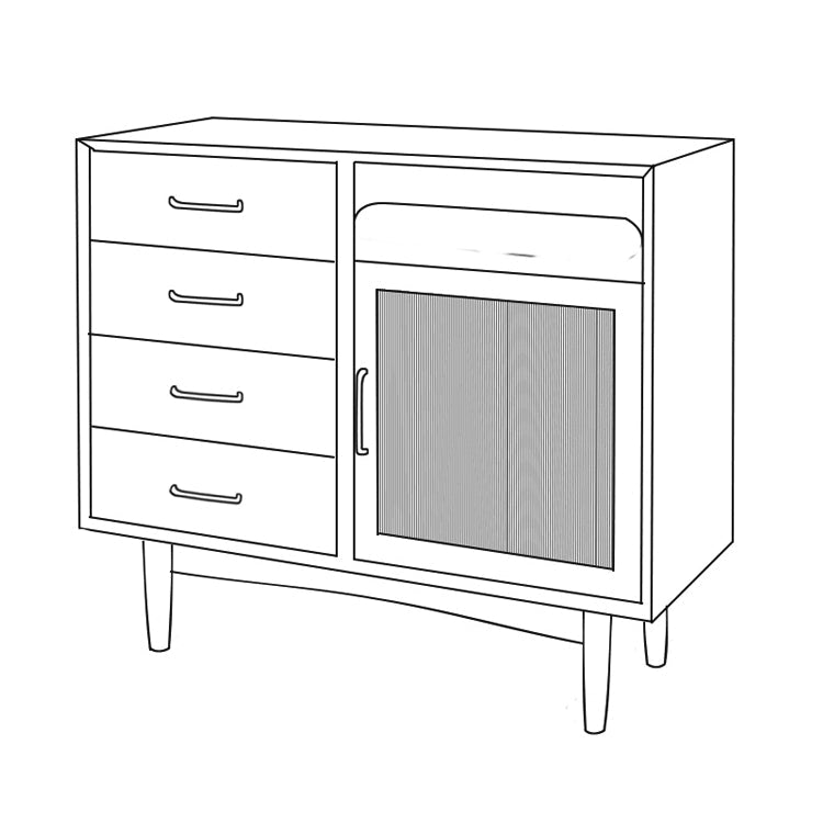 Sieme moderno Sideboard in stile 32 pollici Armadio in legno per soggiorno