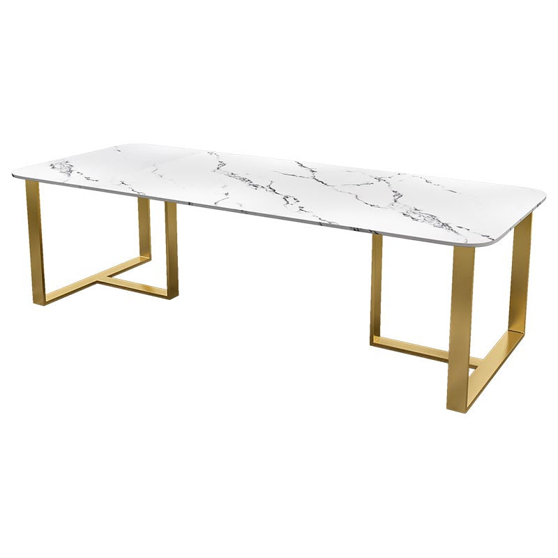 Scrivatta rettangolare della scrivania per ufficio in pietra industriale con base metallica