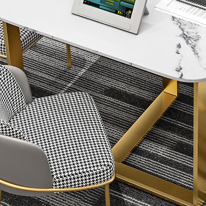 Scrivatta rettangolare della scrivania per ufficio in pietra industriale con base metallica