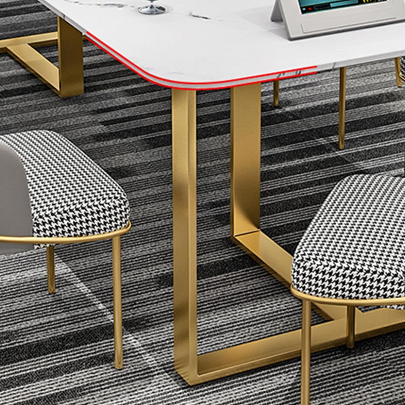 Scrivatta rettangolare della scrivania per ufficio in pietra industriale con base metallica