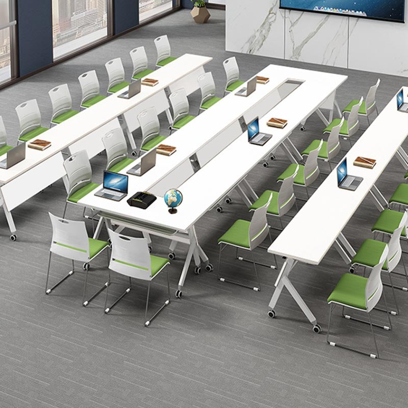 Escritorio de madera de estilo moderno escritorio rectangular de oficina con ruedas