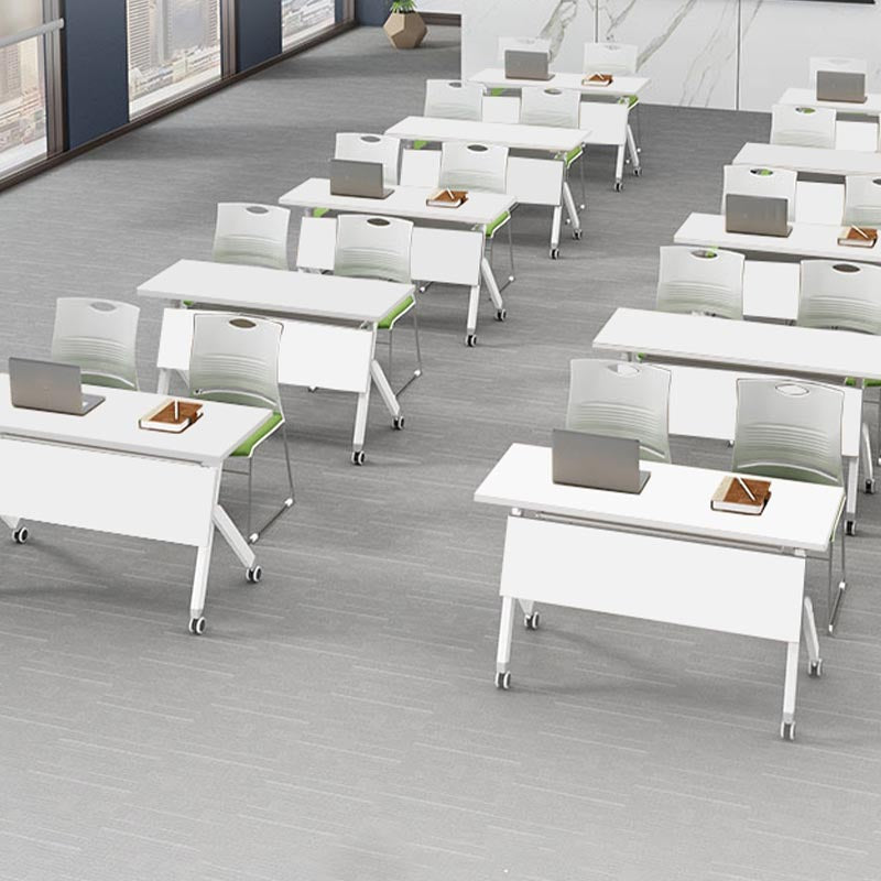 Escritorio de madera de estilo moderno escritorio rectangular de oficina con ruedas