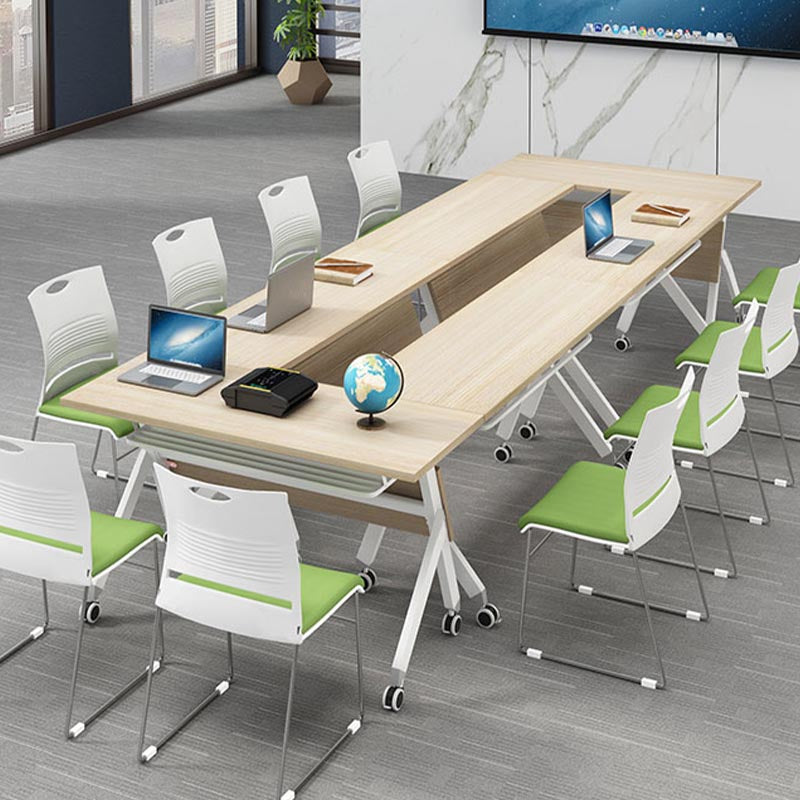 Escritorio de madera de estilo moderno escritorio rectangular de oficina con ruedas