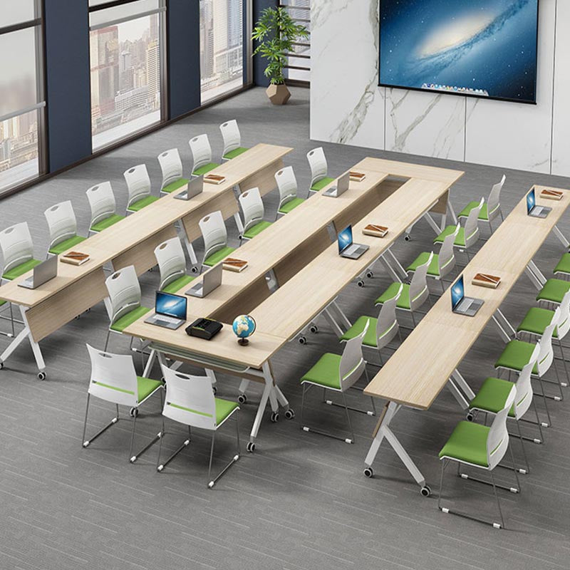 Escritorio de madera de estilo moderno escritorio rectangular de oficina con ruedas