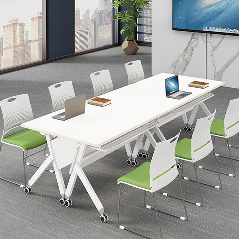 Escritorio de madera de estilo moderno escritorio rectangular de oficina con ruedas