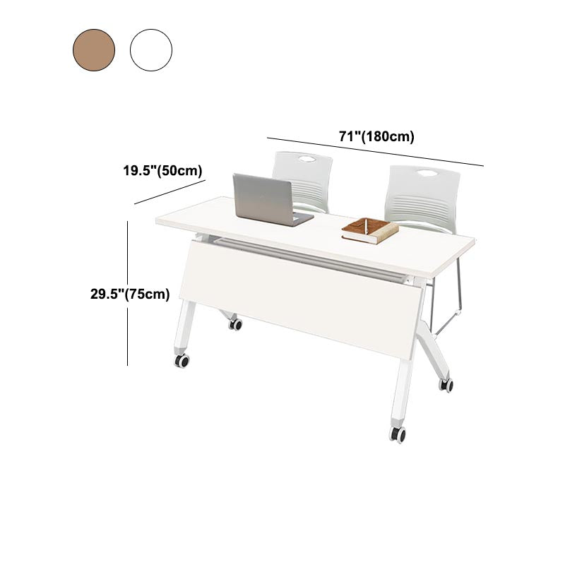 Escritorio de madera de estilo moderno escritorio rectangular de oficina con ruedas