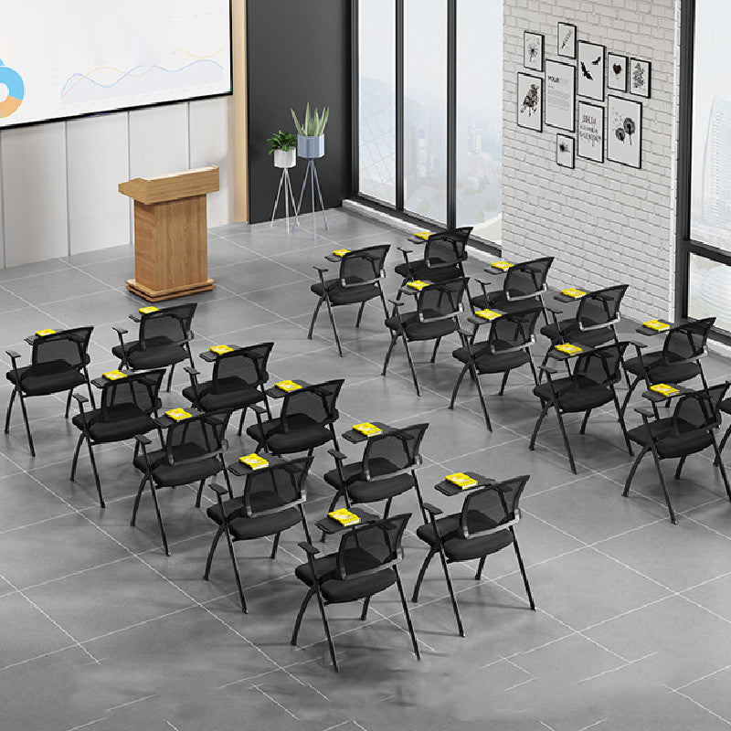 Moderne stalen frame conferentie stoel gaas midden achterkant vaste wapenstoel