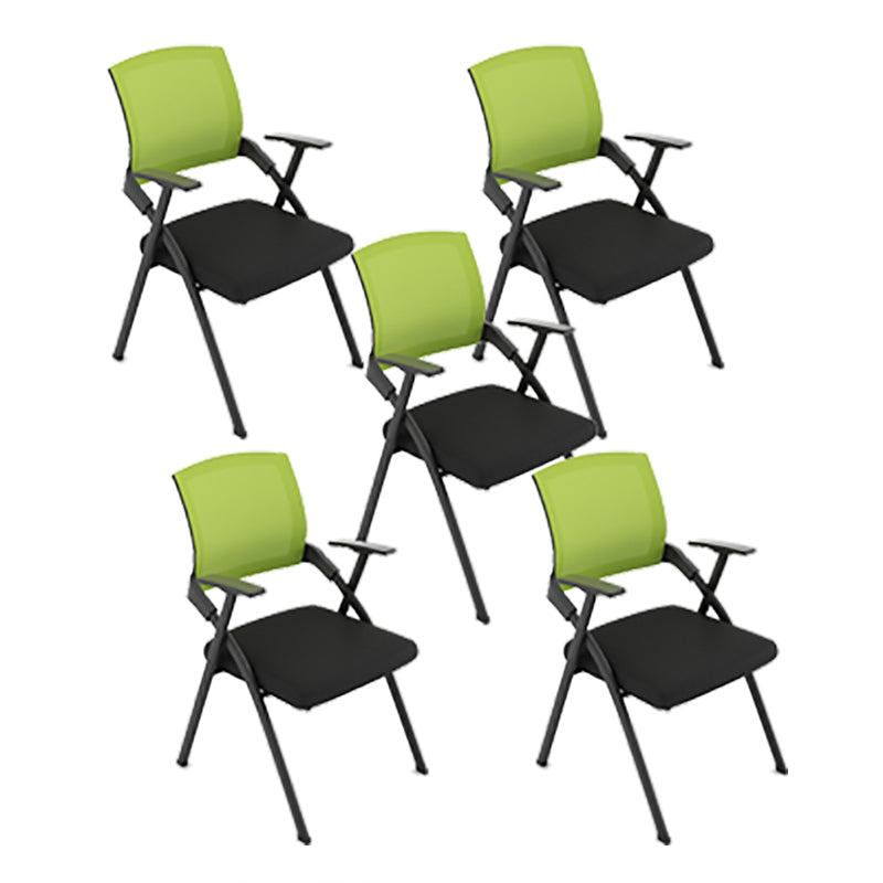 Moderne stalen frame conferentie stoel gaas midden achterkant vaste wapenstoel