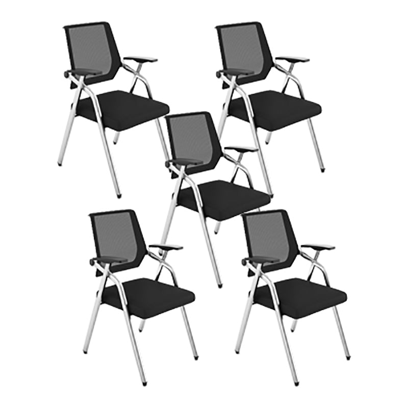 Moderne stalen frame conferentie stoel gaas midden achterkant vaste wapenstoel