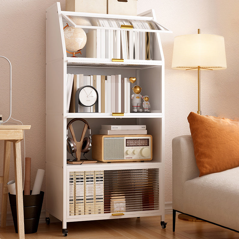 13.78"W Bookshelf Contemporary Style Bookcase for Home Study Room with Casters Clearhalo 'Bookcases' 'furn' 'furn_bookcases' 'Furniture' 'Office Furniture' 5271762