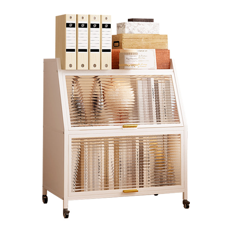 13.78"W Bookshelf Contemporary Style Bookcase for Home Study Room with Casters 23.6"L x 13.8"W x 33.1"H White Clearhalo 'Bookcases' 'furn' 'furn_bookcases' 'Furniture' 'Office Furniture' 5271769