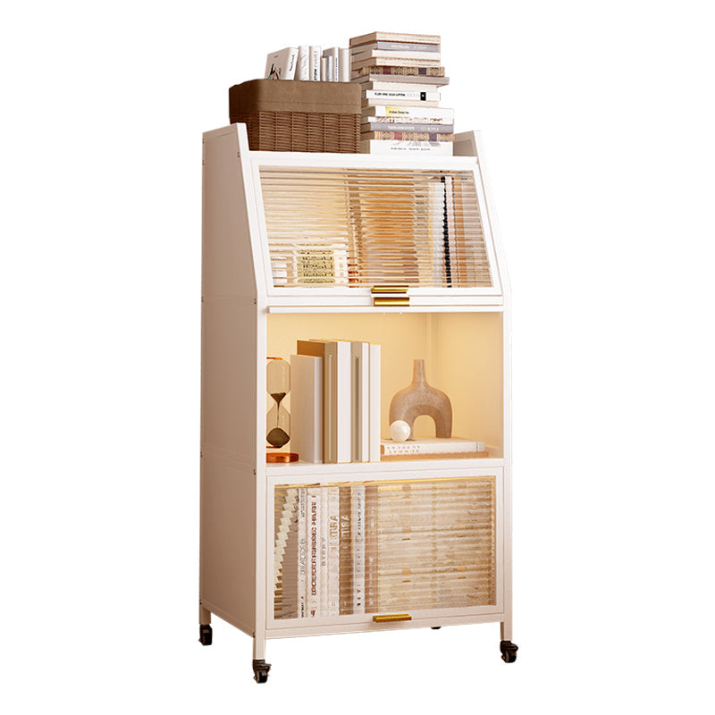 13.78"W Bookshelf Contemporary Style Bookcase for Home Study Room with Casters 15.7"L x 13.8"W x 46.1"H White Clearhalo 'Bookcases' 'furn' 'furn_bookcases' 'Furniture' 'Office Furniture' 5271773