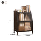 13.78"W Bookshelf Contemporary Style Bookcase for Home Study Room with Casters Clearhalo 'Bookcases' 'furn' 'furn_bookcases' 'Furniture' 'Office Furniture' 5271776