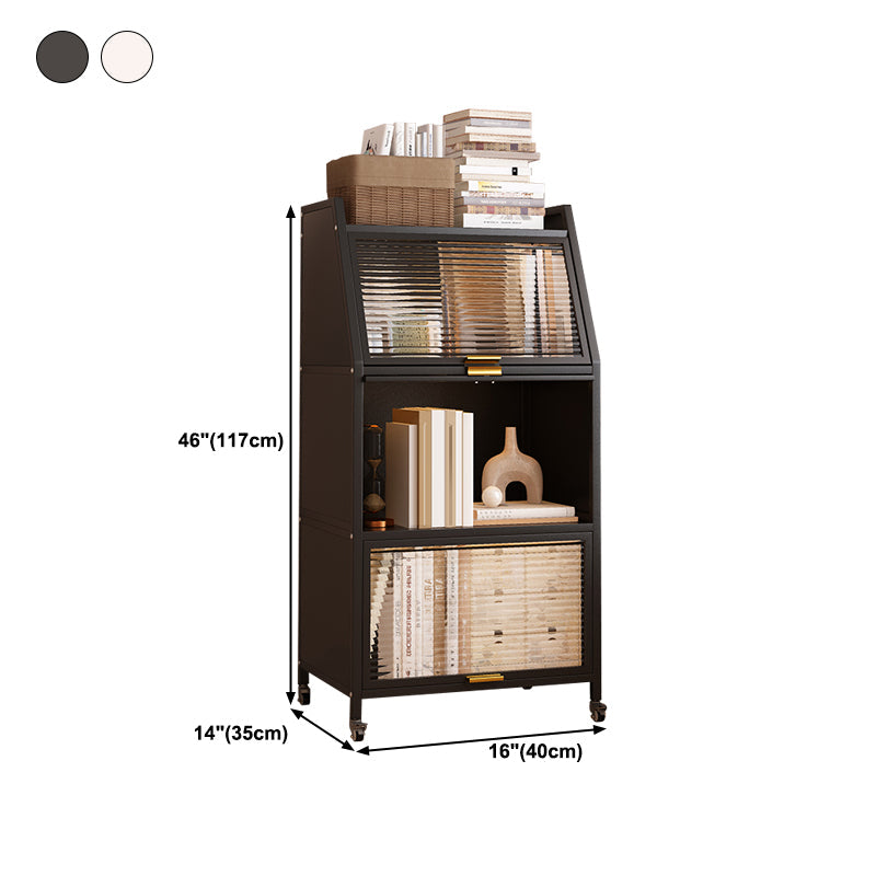 13.78"W Bookshelf Contemporary Style Bookcase for Home Study Room with Casters Clearhalo 'Bookcases' 'furn' 'furn_bookcases' 'Furniture' 'Office Furniture' 5271779