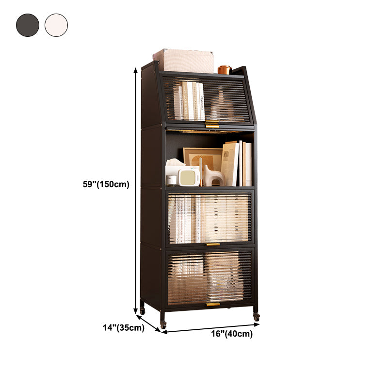 13.78"W Bookshelf Contemporary Style Bookcase for Home Study Room with Casters Clearhalo 'Bookcases' 'furn' 'furn_bookcases' 'Furniture' 'Office Furniture' 5271781