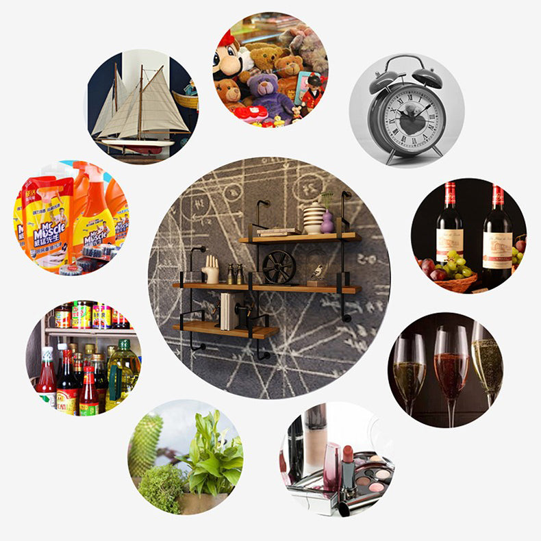 7.87 "W estantería de estilo industrial montado en la pared para la sala de estudio del hogar