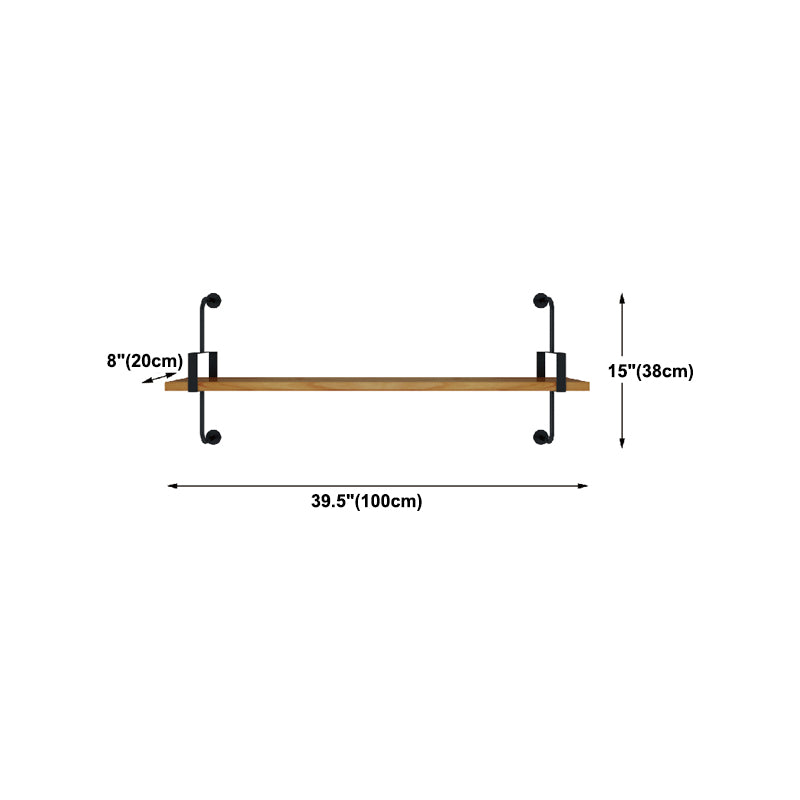 7.87 "W estantería de estilo industrial montado en la pared para la sala de estudio del hogar