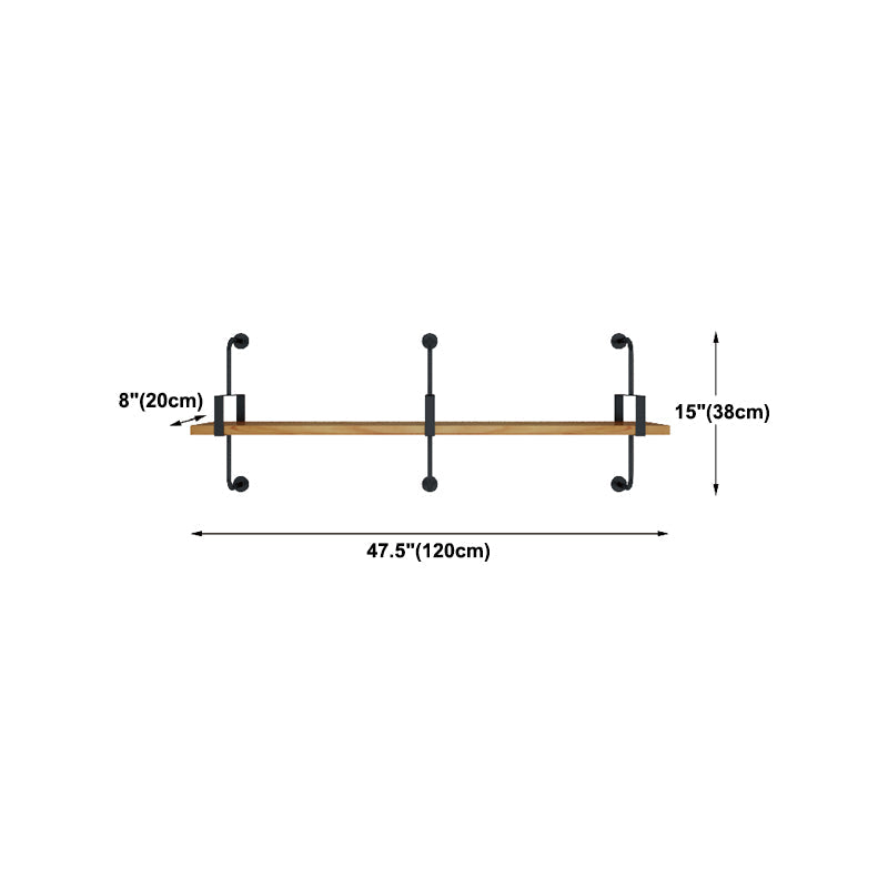 7.87 "W estantería de estilo industrial montado en la pared para la sala de estudio del hogar
