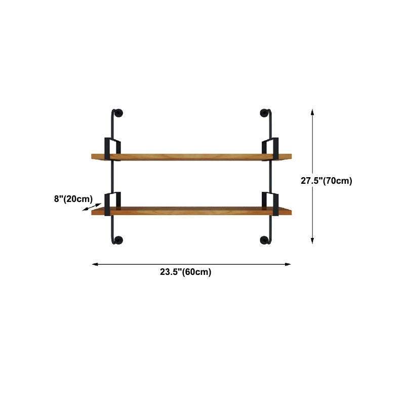 7.87 "W estantería de estilo industrial montado en la pared para la sala de estudio del hogar
