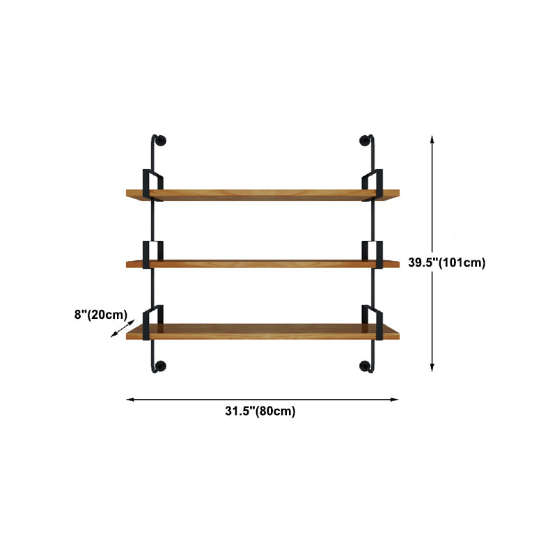 7.87 "W estantería de estilo industrial montado en la pared para la sala de estudio del hogar