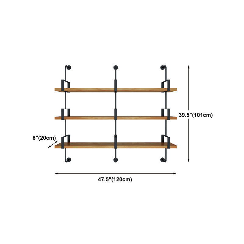 7.87 "W estantería de estilo industrial montado en la pared para la sala de estudio del hogar