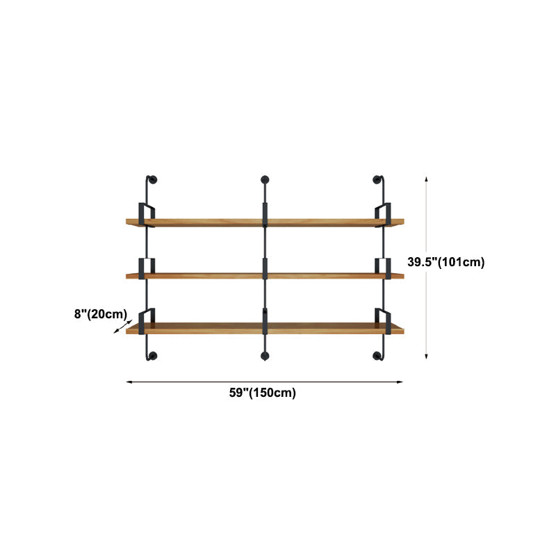 7.87 "W estantería de estilo industrial montado en la pared para la sala de estudio del hogar