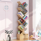 8.46"W Bookshelf Scandinavian Style Bookcase for Home Study Room with 1 Drawer