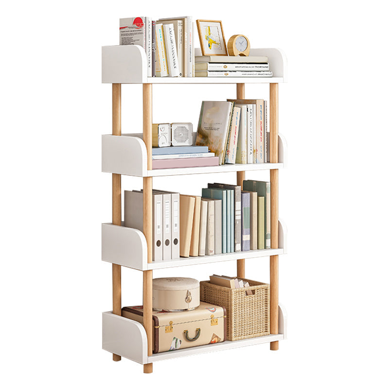 Scandinavian Bookshelf Engineered Wood Shelf Bookcase for Office 15.7"L x 9.4"W x 43.3"H Natural Wood White Clearhalo 'Bookcases' 'furn' 'furn_bookcases' 'Furniture' 'Office Furniture' 5272064