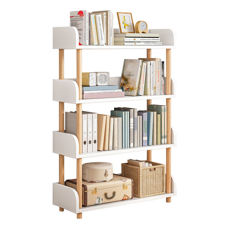 Scandinavian Bookshelf Engineered Wood Shelf Bookcase for Office 23.6"L x 9.4"W x 43.3"H Natural Wood White Clearhalo 'Bookcases' 'furn' 'furn_bookcases' 'Furniture' 'Office Furniture' 5272066