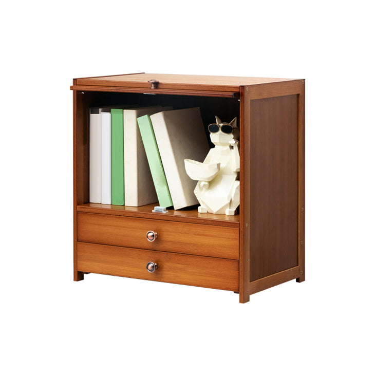 Brown Shelf Bookcase with Doors Standard Bookcase for Office