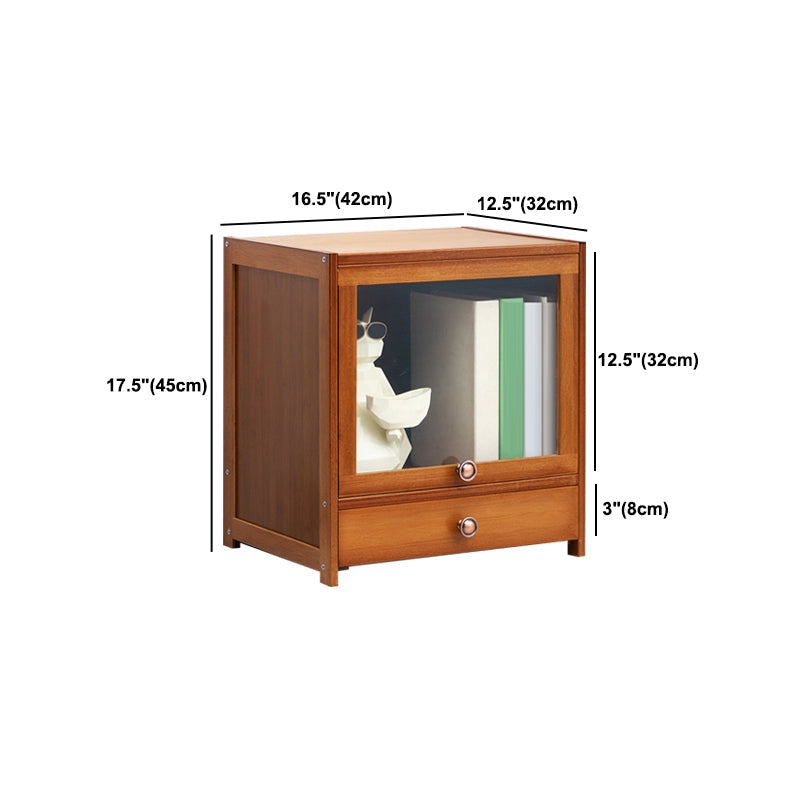 Brown Shelf Bookcase with Doors Standard Bookcase for Office