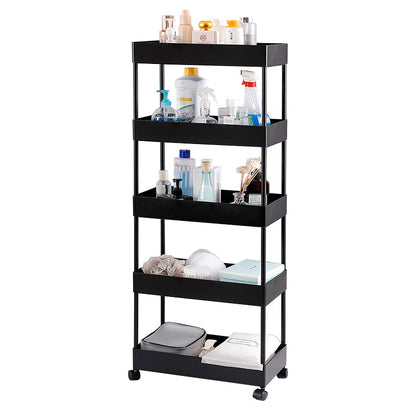 Scandinavian Shelf Bookcase Metal Vertical Book Shelf for Home Office 15.7"L x 8.7"W x 45.7"H Black