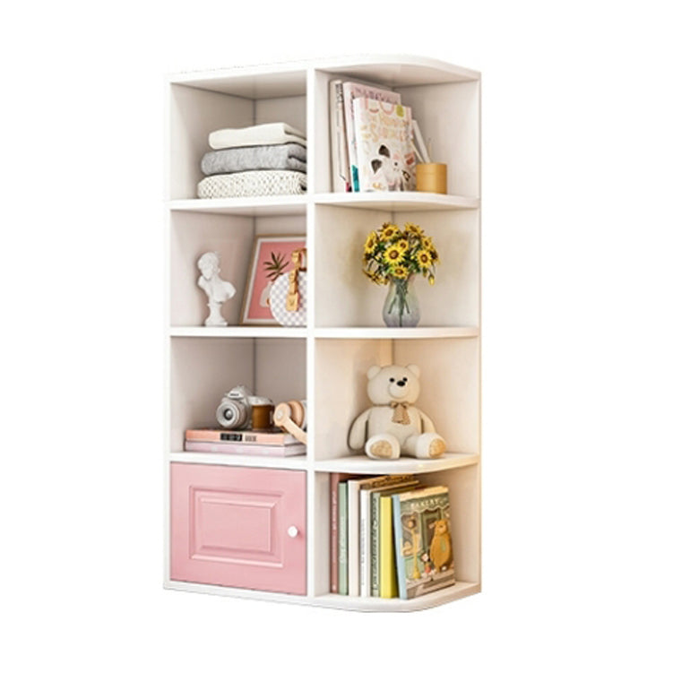 Modern Style Bookshelf Wood Closed Back Bookcase for Home Office 23.6"L x 9.4"W x 47.2"H Pink Clearhalo 'Bookcases' 'furn' 'furn_bookcases' 'Furniture' 'Office Furniture' 5272232