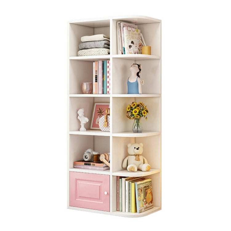 Modern Style Bookshelf Wood Closed Back Bookcase for Home Office 23.6"L x 9.4"W x 59.1"H Pink Clearhalo 'Bookcases' 'furn' 'furn_bookcases' 'Furniture' 'Office Furniture' 5272234