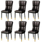 Glam Chair Parsons Chair Leather Dining Furniture in Matte Finish Black 6 Piece Set Clearhalo 'Dining Chairs' 'Dining Tables & Seating' 'dining_chair' 'furn' 'furn_dining_chair' 'Furniture' 'Kitchen & Dining Furniture' 5272275