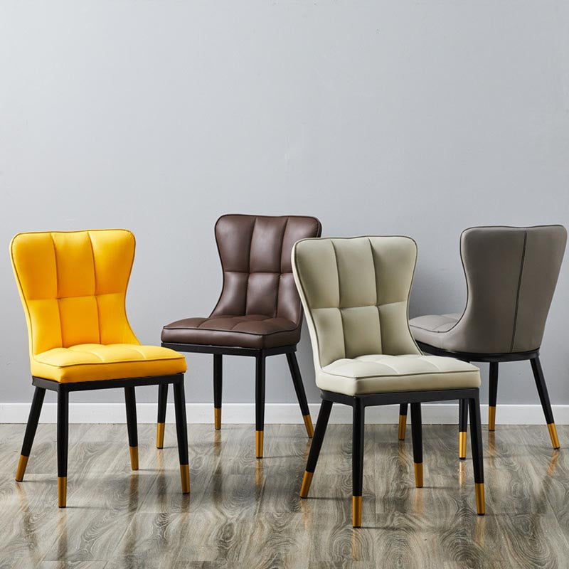 Glam Chair Parsons Chair Leather Dining Furniture in Matte Finish Clearhalo 'Dining Chairs' 'Dining Tables & Seating' 'dining_chair' 'furn' 'furn_dining_chair' 'Furniture' 'Kitchen & Dining Furniture' 5272276